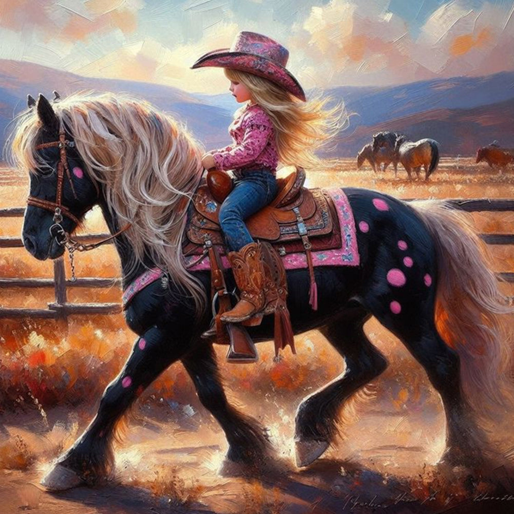 Cowgirl 40*40CM(Canvas) Full Round Drill Diamond Painting