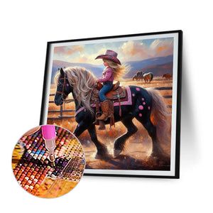 Cowgirl 40*40CM(Canvas) Full Round Drill Diamond Painting