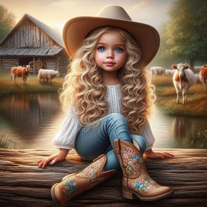 Cowgirl 40*40CM(Canvas) Full Round Drill Diamond Painting