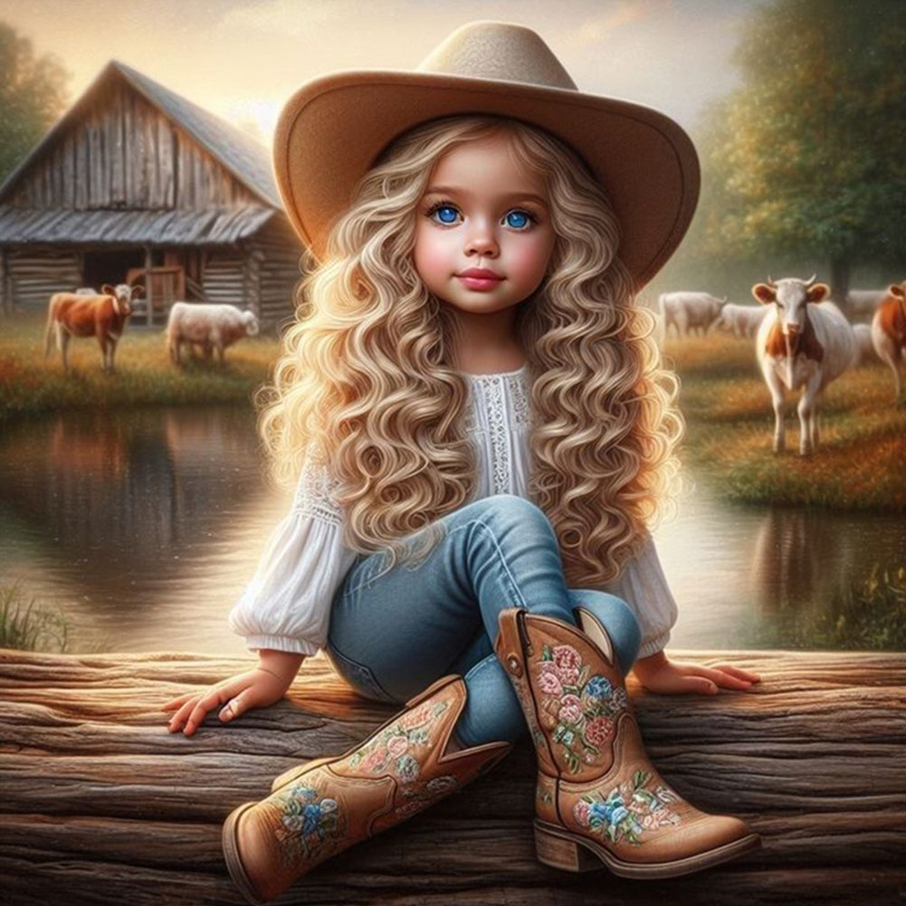 Cowgirl 40*40CM(Canvas) Full Round Drill Diamond Painting
