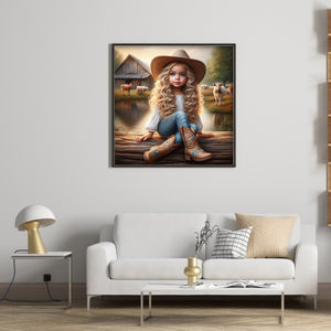 Cowgirl 40*40CM(Canvas) Full Round Drill Diamond Painting
