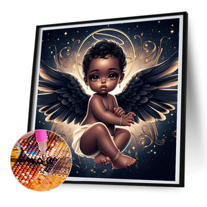Black Angel 30*30CM(Canvas) Full Round Drill Diamond Painting