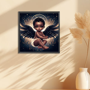 Black Angel 30*30CM(Canvas) Full Round Drill Diamond Painting