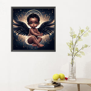 Black Angel 30*30CM(Canvas) Full Round Drill Diamond Painting