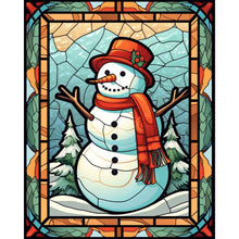 Load image into Gallery viewer, Snowman Glass Painting 40*50CM(Picture) Full Round Drill Diamond Painting
