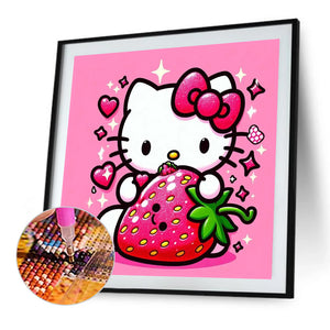 Strawberry Hello Kitty 30*30CM(Picture) Full Round Drill Diamond Painting