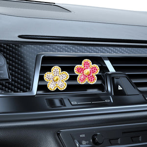 6Pcs Diamond Painting Car Air Vent Clips Car Decor Gift for Women Girls (Flower)