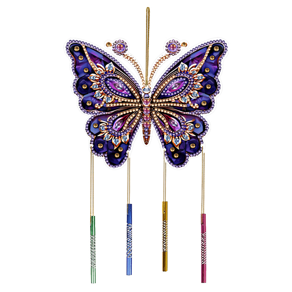 2D Flat Butterfly Diamond Painting Wind Chimes Crystal Wind Chimes Pendant Kit