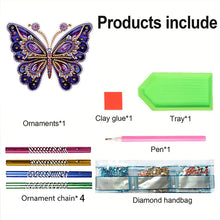 Load image into Gallery viewer, 2D Flat Butterfly Diamond Painting Wind Chimes Crystal Wind Chimes Pendant Kit
