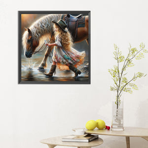 Cowgirl 30*30CM(Canvas) Full Round Drill Diamond Painting