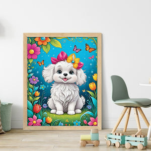 Yishu - Cute Dog - 40*50CM 11CT 3 Stamped Cross Stitch