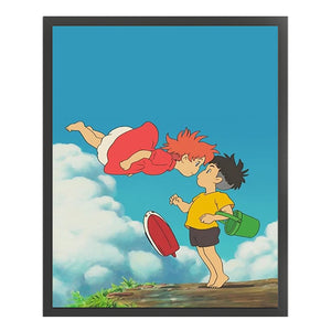 Yishu - Ponyo On The Cliff - 40*50CM 11CT 3 Stamped Cross Stitch