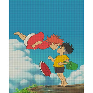 Yishu - Ponyo On The Cliff - 40*50CM 11CT 3 Stamped Cross Stitch