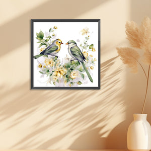 Bird On A Branch 30*30CM(Canvas) Full Round Drill Diamond Painting