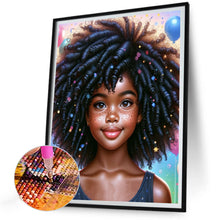 Load image into Gallery viewer, Girl With Afro 30*40CM(Canvas) Full Round Drill Diamond Painting
