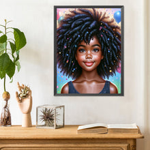 Load image into Gallery viewer, Girl With Afro 30*40CM(Canvas) Full Round Drill Diamond Painting
