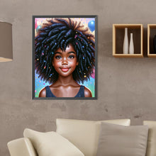 Load image into Gallery viewer, Girl With Afro 30*40CM(Canvas) Full Round Drill Diamond Painting
