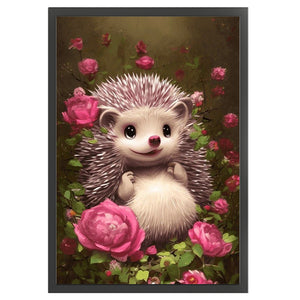 Yishu - Hedgehog Among Flowers - 40*60CM 11CT 3 Stamped Cross Stitch