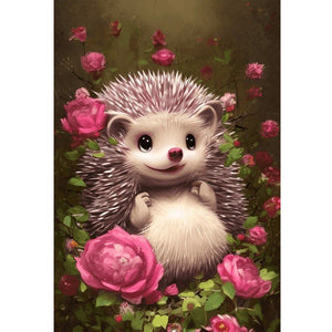 Yishu - Hedgehog Among Flowers - 40*60CM 11CT 3 Stamped Cross Stitch