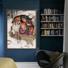 Load image into Gallery viewer, Joy Sunday - Playing With The Shepherd Dog Children - 48*61CM 14CT 2 Stamped Cross Stitch
