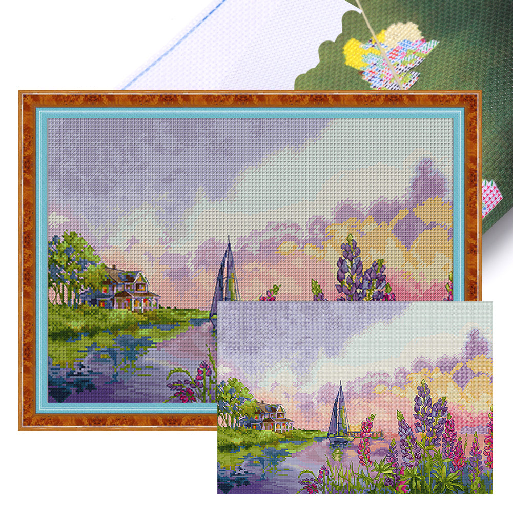 Spring Brand - Summer Scenery - 60*45CM 11CT 3 Stamped Cross Stitch