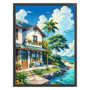 Huancan - Seaside Villa - 40*55CM 14CT 2 Stamped Cross Stitch