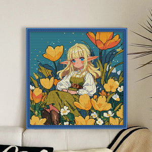 Joy Sunday - Elf - 47*47CM 14CT 2 Stamped Cross Stitch