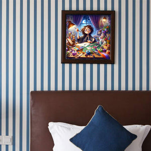 Late-Night Creative Worker 40*40CM(Canvas) Full Round Drill Diamond Painting
