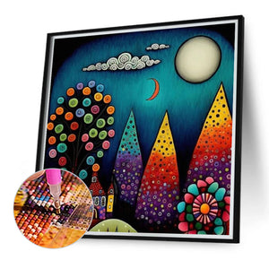 Colorful Night Scene 40*40CM(Canvas) Full Round Drill Diamond Painting