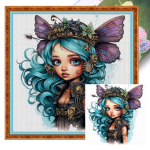 Load image into Gallery viewer, Yishu - Butterfly Girl - 50*50CM 11CT 3 Stamped Cross Stitch
