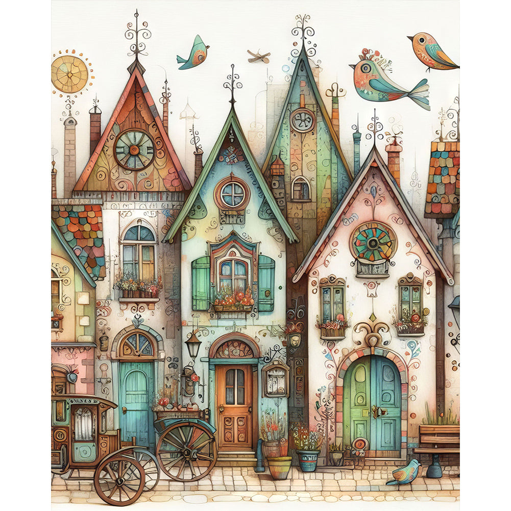 Artistic Abstract Street 40*50CM(Canvas) Full Round Drill Diamond Painting