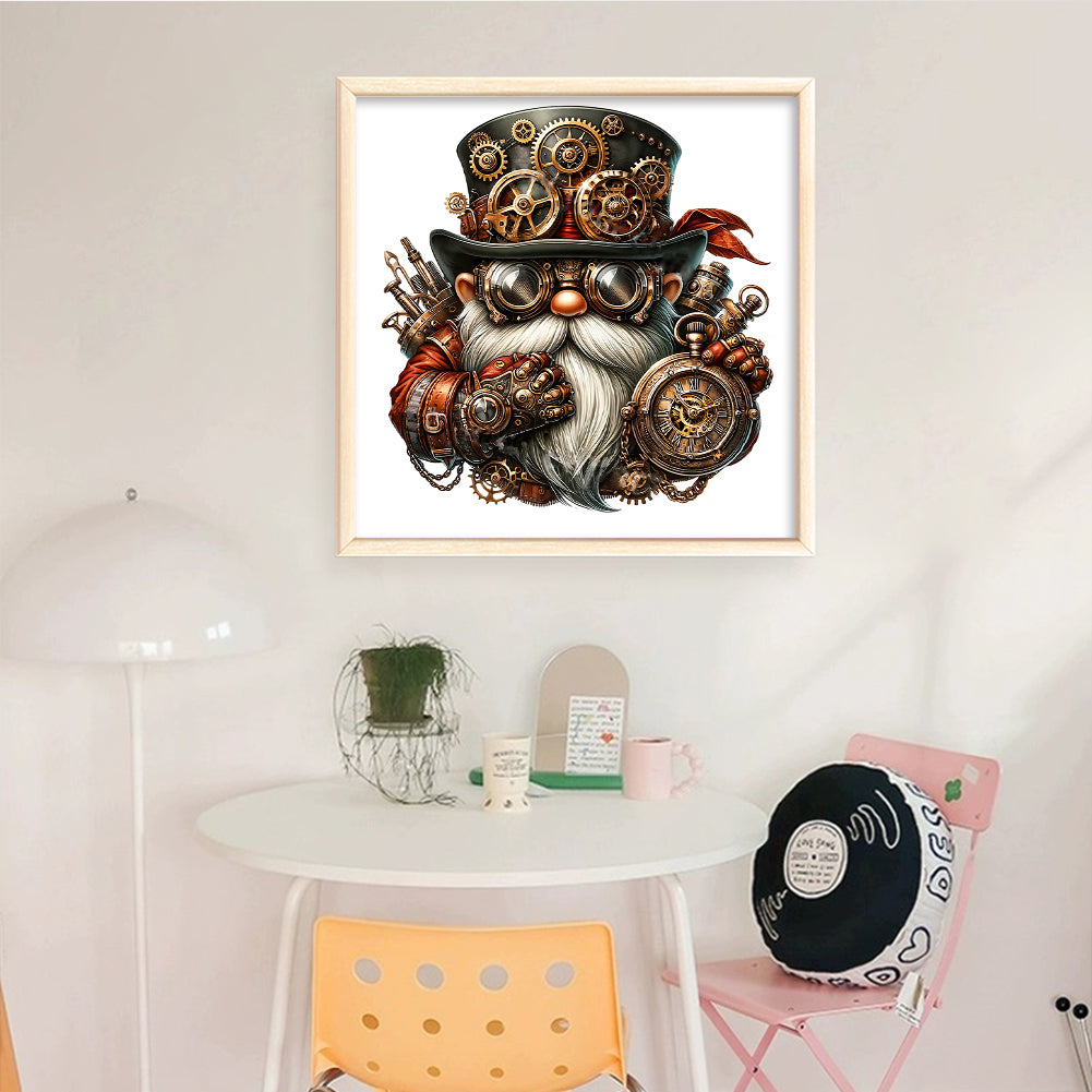 Steampunk Mechanical Gnome - Full 11CT Stamped Cross Stitch 50x50CM - Yishu