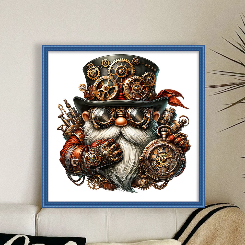 Steampunk Mechanical Gnome - Full 11CT Stamped Cross Stitch 50x50CM - Yishu