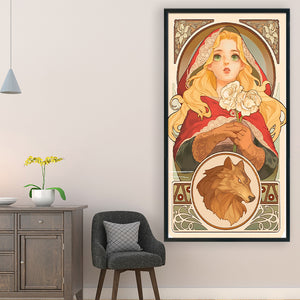 Yishu - Little Red Riding Hood Cards - 40*70CM 11CT 3 Stamped Cross Stitch