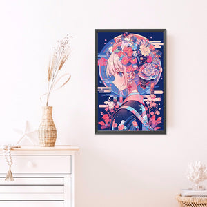 Cartoon Girl 40*60CM(Picture) Full Round Drill Diamond Painting