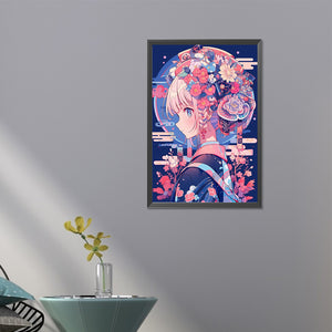 Cartoon Girl 40*60CM(Picture) Full Round Drill Diamond Painting