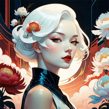 Load image into Gallery viewer, Huancan - Silver-Haired Elegant Beauty - 40*40CM 14CT 2 Stamped Cross Stitch

