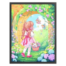 Load image into Gallery viewer, Huancan - Little Girl In The Garden - 40*55CM 11CT 3 Stamped Cross Stitch
