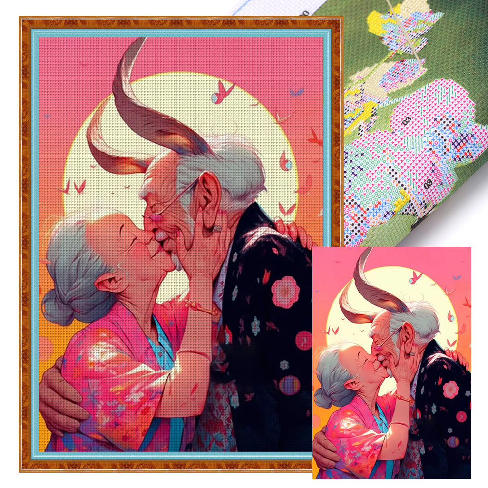 Huancan - Pink Bubbles At Sunset - 40*60CM 11CT 3 Stamped Cross Stitch