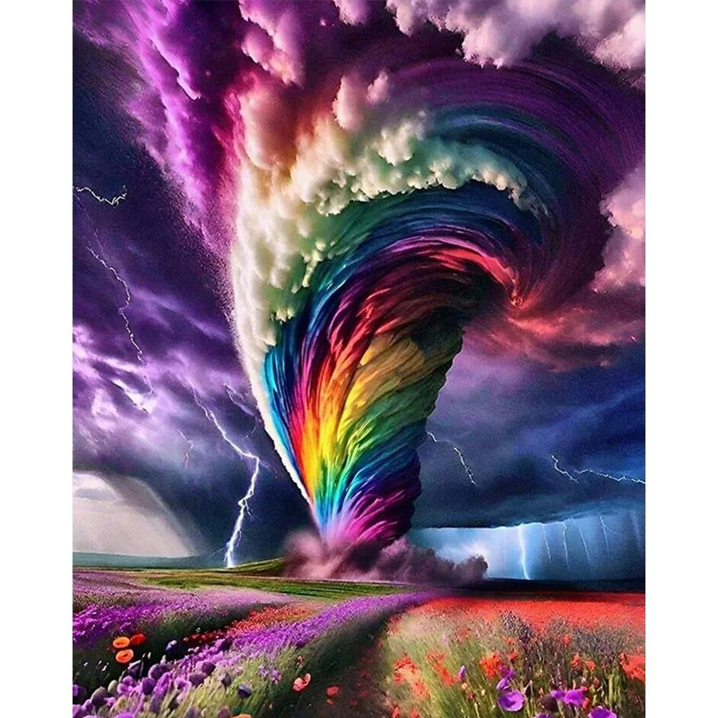 Rainbow Storm - Full 11CT Stamped Cross Stitch 50x60CM - Huacan