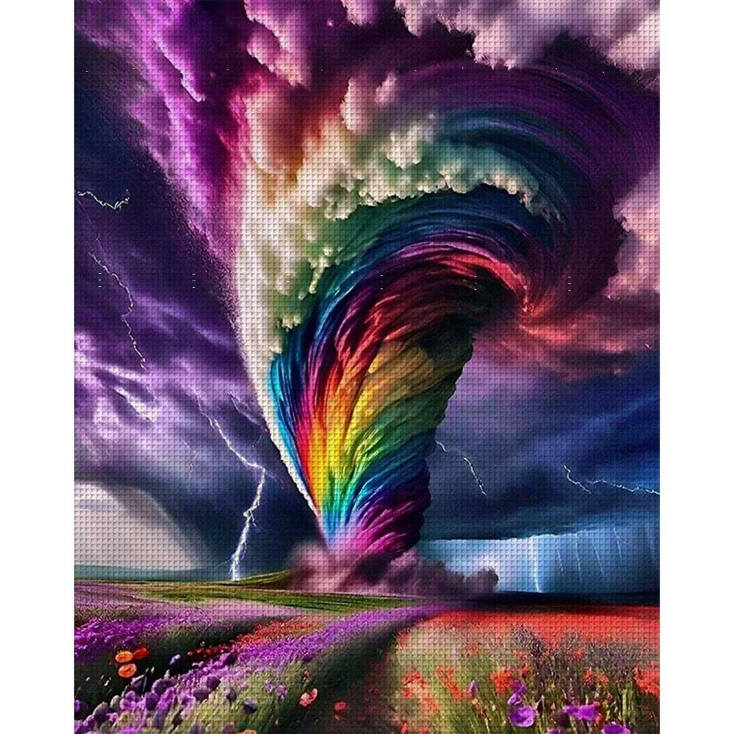 Rainbow Storm - Full 11CT Stamped Cross Stitch 50x60CM - Huacan