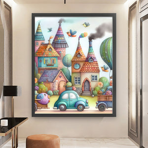 Huancan - Colorful Town - 50*60CM 11CT 3 Stamped Cross Stitch
