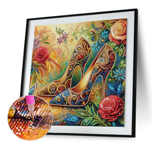 Dream Textured High Heels 30*30CM(Canvas) Partial Special Shaped Drill Diamond Painting