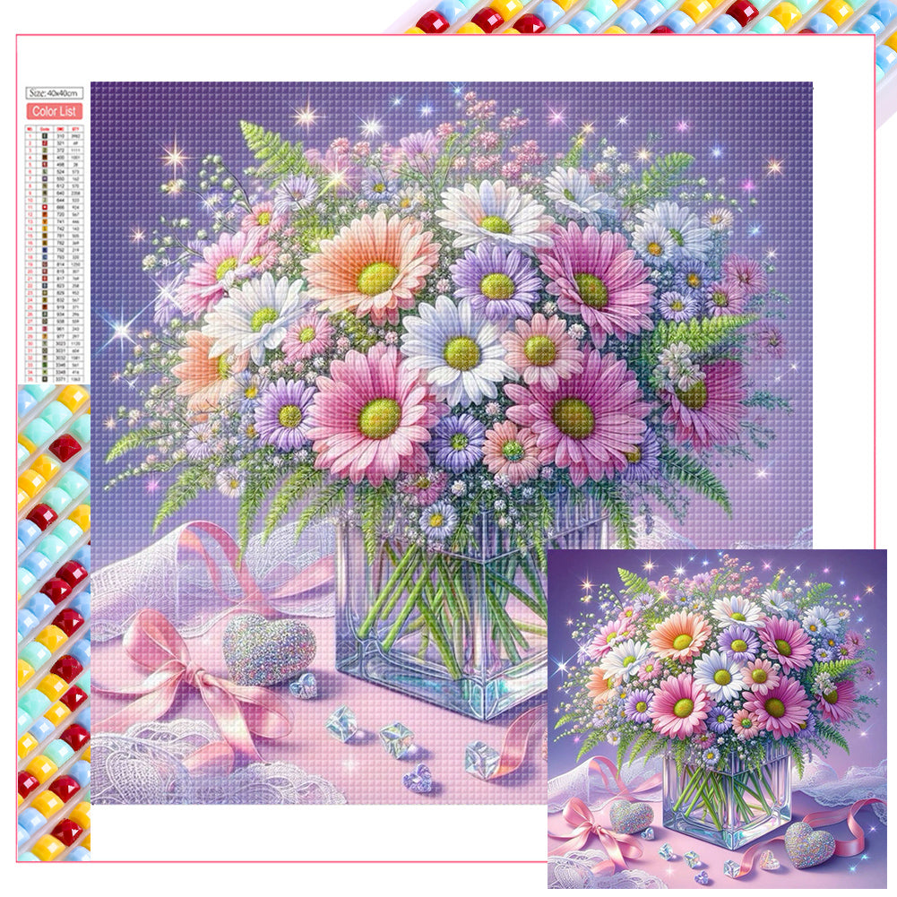 Flowers 40*40CM(Picture) Full Square Drill Diamond Painting