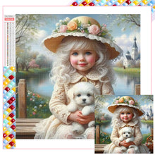Load image into Gallery viewer, Girl Holding A Dog 30*30CM(Picture) Full Square Drill Diamond Painting
