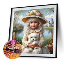 Load image into Gallery viewer, Girl Holding A Dog 30*30CM(Picture) Full Square Drill Diamond Painting
