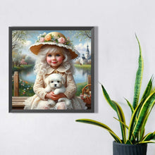 Load image into Gallery viewer, Girl Holding A Dog 30*30CM(Picture) Full Square Drill Diamond Painting

