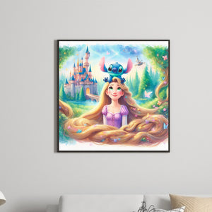 Stitch And Rapunzel 40*40CM(Canvas) Full Round Drill Diamond Painting