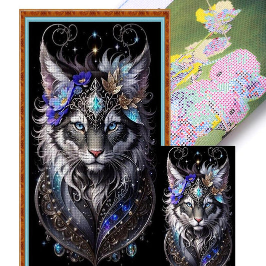 Noble Cat - Full 11CT Stamped Cross Stitch 45x75CM - Yishu