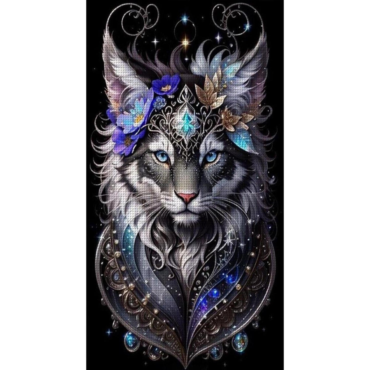 Noble Cat - Full 11CT Stamped Cross Stitch 45x75CM - Yishu